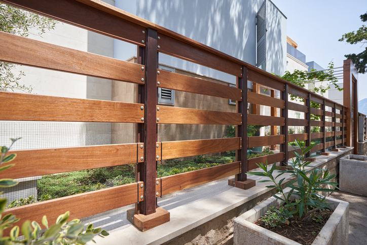 Transparent wooden fence in a modern house.