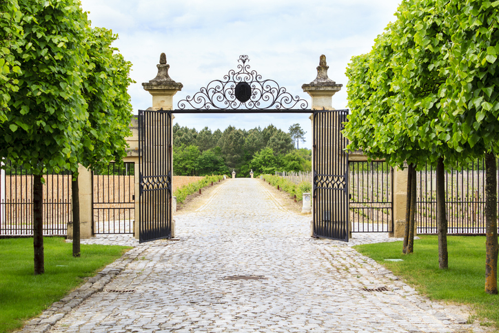 Vineyard entrance stock photo